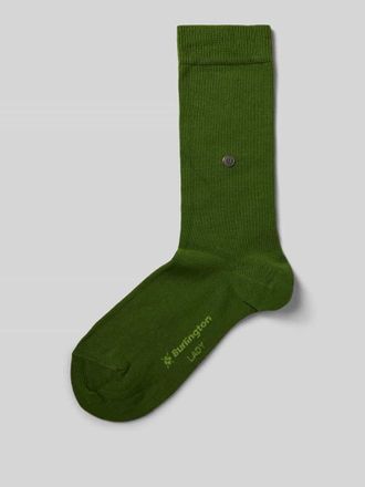 Burlington Socken mit Logo-Stitching Modell Brit in Gruen, Gr&ouml;&szlig;e 36-41