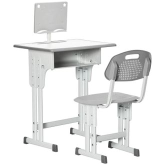 HOMCOM Kids Adjustable Desk and Chair Set - Grey | TJ Hughes