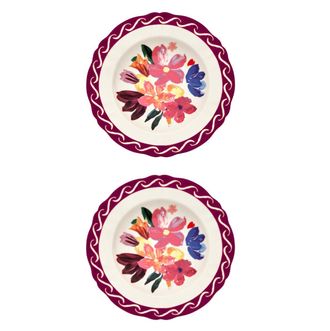 BITOSSI HOME Plato Hondo Cm.23 Bouquet P&uacute;rpura - Set 2