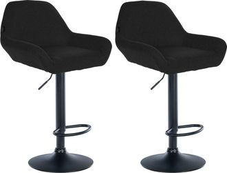 Clp Set De 2 Taburetes De Bar Braga De Tela Negro Negro