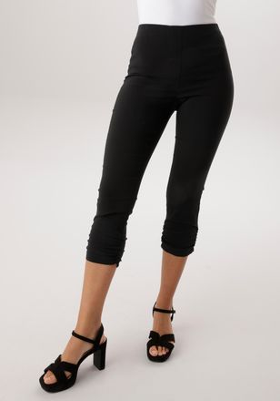 Aniston Schlupfhose ANISTON SELECTED, Damen, Gr. 36, N-Gr, schwarz, Web, Obermaterial: 70% Viskose, 26% Polyamid, 4% Elasthan, unifarben, figurumspielend 7/8-