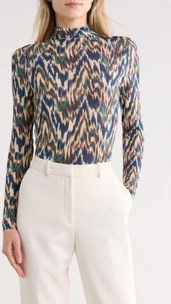Ulla Johnson Aurelia Long Sleeve Turtleneck Top in Riverslate at Nordstrom Rack, Size X-Large