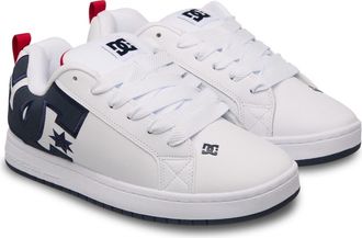 DC Sneaker DC SHOES Court Graffik, Herren, Gr. 9,5(42,5), weiss (wei&szlig;, navy, rot), 57.05% Leder, 28.2% Synthetikmaterial, 13.87% Polyester, 0.88% Textil,