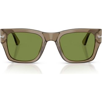 Persol 54mm Square Sunglasses in Transparent Bown Heart /Green at Nordstrom