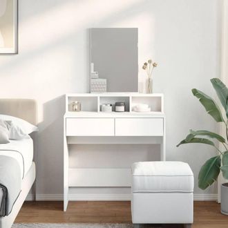 Berkfield Home Beautiful Dressing Table with Mirror White 80x41x144.5 cm