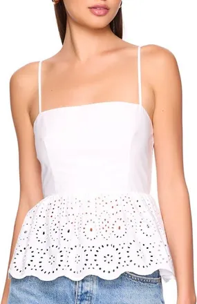 Susana Monaco Embroidered Eyelet Cotton Camisole in Sugar at Nordstrom, Size X-Small