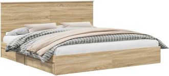vidaXL Bed Frame with Drawer Sonoma Oak 200 x 200 cm Engineered Wood vidaXL