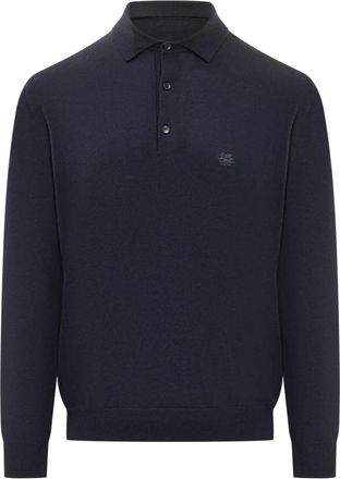 Etro Trui met ronde hals - Heren - Ronde hals truien - Blauw - 2XL - Wol - Truien & Vesten