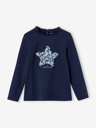 Vertbaudet M&auml;dchen Shirt mit R&uuml;schendetails marine