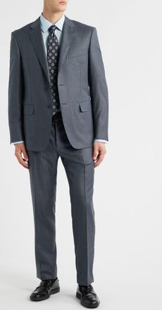 Canali Siena Regular Fit Light Blue Glen Check Super 150s Wool Suit at Nordstrom, Size 43 Us