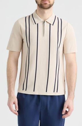 Hunter Alsen Half Zip Polo Sweater in Pumice Stone at Nordstrom Rack, Size X-Large