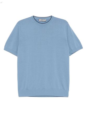 Canali fine-knit T-shirt - Blue