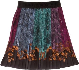 Versace Jeans Couture Gonna Pliss&eacute; Stampa Lucertola - Dames - Korte rokken - Veelkleurig - 2XS - Polyester - Rokken