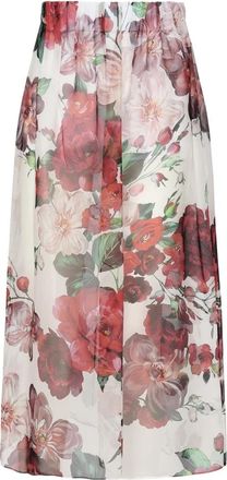 Dolce & Gabbana Zijden Chiffon Rok met Elastische Taille - Dames - Midirokken - Veelkleurig - M - Chiffon - Rokken