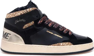 Crime London Schoenen, Dames, Zwart, 37 EU, Leer, Chelsea Hi