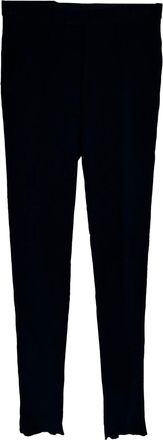 Giorgio Armani Ribbed-Knit Trousers in Black Wool