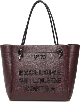 V° 73 Borsa tote Cortina con applicazione - Viola