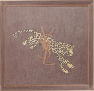 Saint Laurent Winter Scarves, female, Brown, Size: ONE SIZE Cassandre square scarf