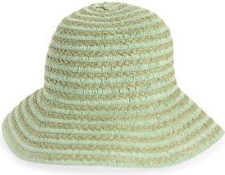 Nordstrom Rack Stripe Straw Bucket Hat in Green at Nordstrom Rack
