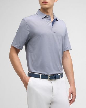 Peter Millar Mens Jubilee Stripe Stretch-Jersey Polo Shirt