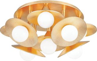 Hudson Valley Lighting Hudson Valley Emerald 9 Light Semi Flush Vintage Gold Leaf