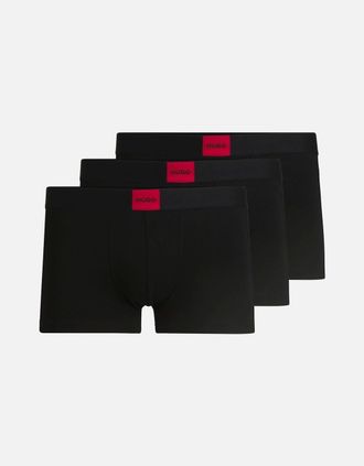 HUGO BOSS Mens 3-Pack Red Label Galaxy Boxer Trunks, Black - Size: 32/30/31
