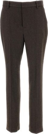 Ralph Lauren Collection Brown Andrey Straight Wool-Blend Pants