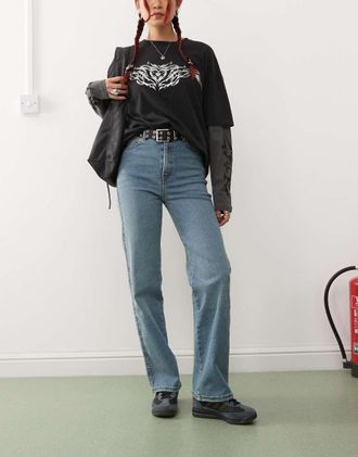 Dr. Denim Moxy - Jeans dritti lavaggio Cape sporco medio invecchiato-Blu