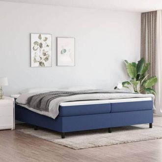 vidaXL Vidaxl - Cama Box Spring Con Colch&oacute;n Tela Azul 200x200 Cm