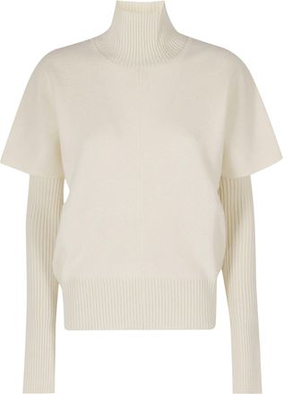 Federica Tosi Cream Sleeveless Layered Design Wool-Blend Sweater