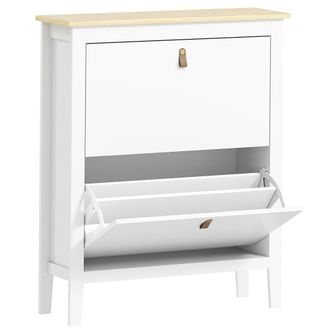 HOMCOM Mueble zapatero 80x24x95.5 cm blanco