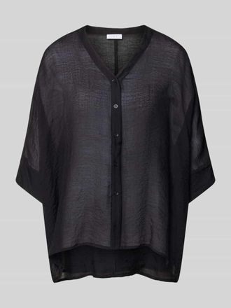 Comma Relaxed Fit Bluse aus Viskose-Mix mit V-Ausschnitt in Black, Gr&ouml;&szlig;e XL