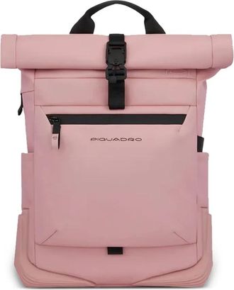 Piquadro logo-embossed backpack - unisex - Polyurethane/Polyester - OS - Pink