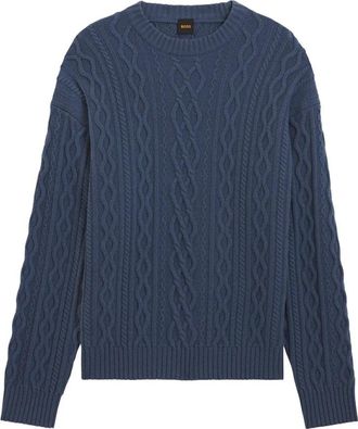 Boss Orange by Hugo Boss Heren, Truien, Blauw, Maat: S