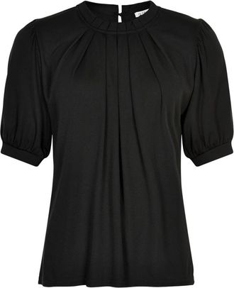 In Front Grazia Blouse 1/2 Mouwen Effen Zwart - Dames - Blouses - Zwart - 2XL - Polyester - Overhemden