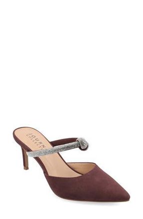 Journee Collection Lunna Crystal Embellished Pump - Wide Width in Wine at Nordstrom Rack, Size 7.5