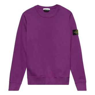 Stone Island Badge Logo Crewneck Sweatshirt Magenta 751563020-V0045