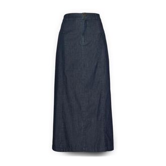 Elena Miro A-lijn midi rok in Chambray - Dames - Spijkerrokken - Blauw - L - Katoen - Rokken