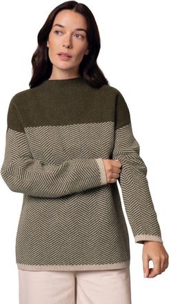 Celtic & Co. Felted Funnel Neck Sweater in Moss Chevron at Nordstrom, Size X-Large