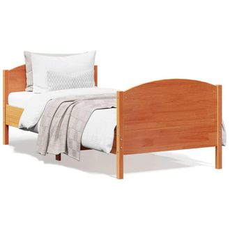 vidaXL Estructura De Cama Sin Colch&oacute;n Madera Maciza Marr&oacute;n 90x190 Cm Vidaxl