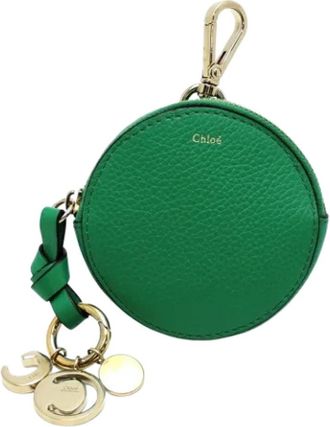Chlo&eacute; Tweedehands leren portemonnees - Dames - Vintage Accessoires - Groen - ONE Size - Leer - Vintage