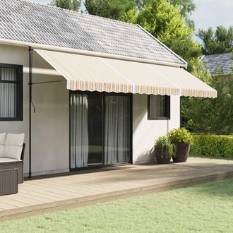 vidaXL Tela De Repuesto Para Toldo Naranja Y Azul 500x350 Cm Poli&eacute;ster Vidaxl