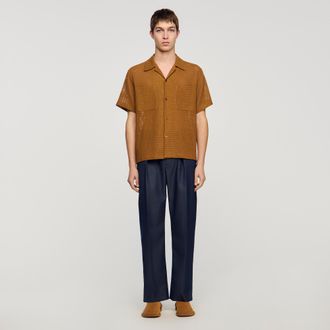 Sandro Openwork mesh shirt