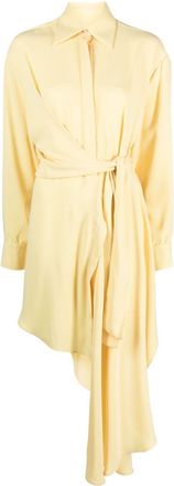 Viktor & Rolf draped asymmetric shirtdress - women - Polyester - S - Yellow