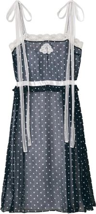 Marc Jacobs Ribbon Strap Chiffon Dress - Dames - Casual kleedjes - Blauw - M - Chiffon - Kleedjes