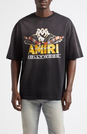 Amiri Oversize Eagle Hollywood Skate Graphic T-Shirt in Black at Nordstrom, Size Xxx-Large