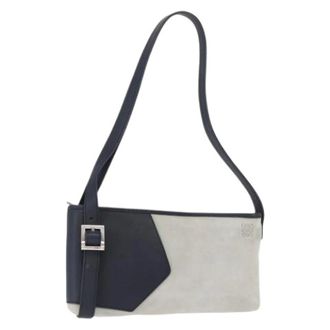 Loewe Pre-owned Leather Shoulder Bag - Dames - Pre-owned - Grijs - Maat: ONE Size Leer