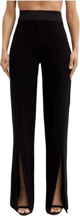 SIMKHAI Zwarte Wijde Pijpen Broek Ariah - Dames - Wijde Broeken - Zwart - 2XL - Polyester - Broeken