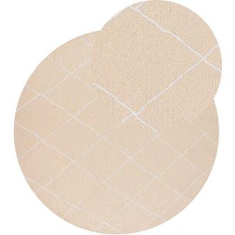 Beliani Outdoor Rug GWALIOR Beige ø 160 cm