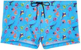 HOM Lido Swim Shorts in Blue Print at Nordstrom, Size Xx-Large